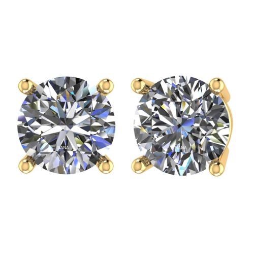 2 Carat Total Weight Moissanite Stud Earrings 14k Gold Post-Matching Solitaire Pendant in Sterling Silver