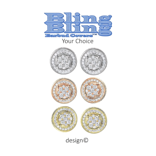 Central Diamond Center Bling Bling Earbud Covers (Platinum Plated)