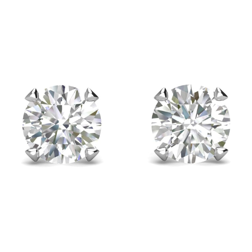 Model wearing a moissanite solitaire pendant necklace.