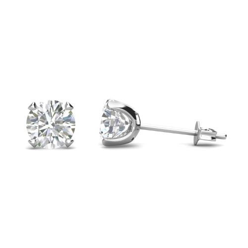 Elegant sterling silver setting for a moissanite stud earring.