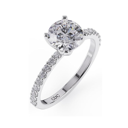 CVD Lab Grown Diamond Engagement Ring - 10K Solid Gold, Round Cut Solitaire, 0.50ct-2.00ct, G-H/VS-SI Clarity