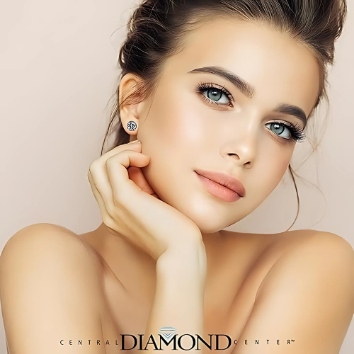 Round Halo Birthstone Stud Earrings 6.5mm Sterling Silver Pure Brilliance Zirconia & Simulated Gemstones