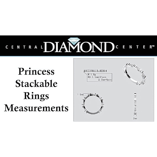 Central Diamond Center Sterling Silver Stackable Birthstone Ring Band w/Princess Cut Simulated Birthstones, Gold Plated