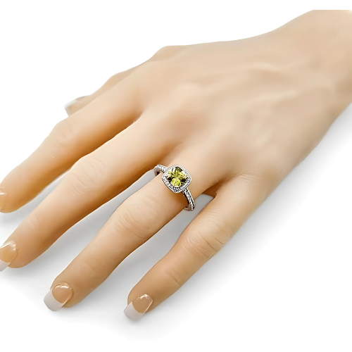 NANA Jewels Sterling Silver Cushion Cut Engagement Rings for Women - Choose Simulated Morganite, Citrine, Aquamarine & More