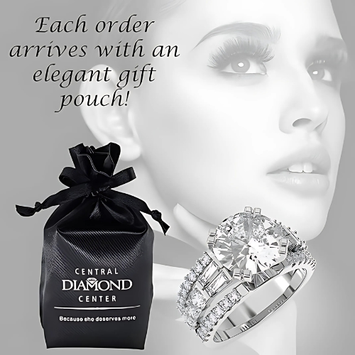 5.00ct twt round and baguette simulate diamond ring.