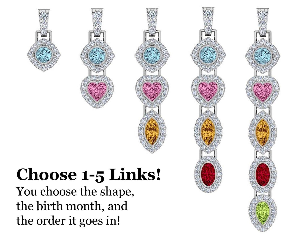 Simulated birthstone pendant on a sterling silver necklace