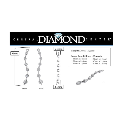Earring Jacket for Stud Earrings in Solid 925 Sterling Silver made with Pure Brilliance Zirconia CZ