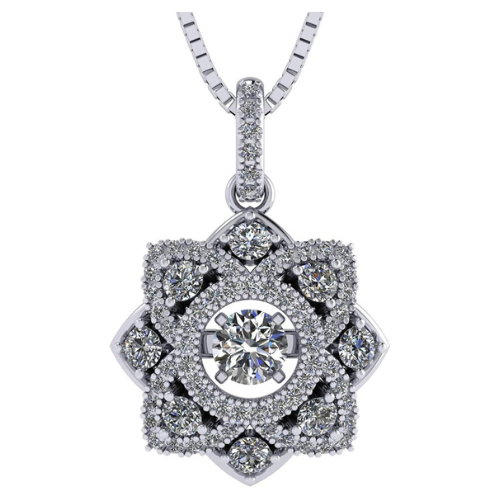 Forever Love Dancing Gemstone Flower Necklace.