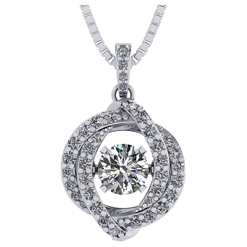 Swirl Dancing Gemstone Necklace in solid 925 sterling silver.