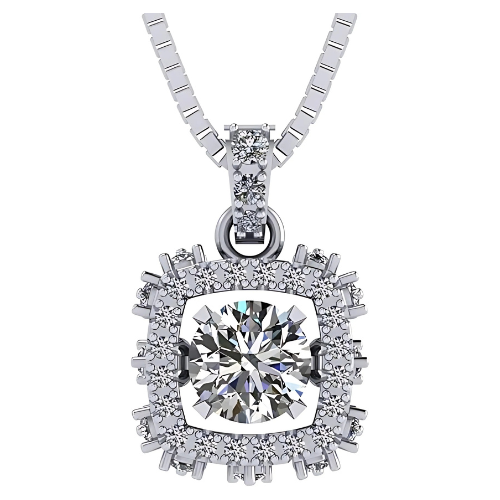 Rhombus Dancing Gemstone Necklace in 925 sterling silver.