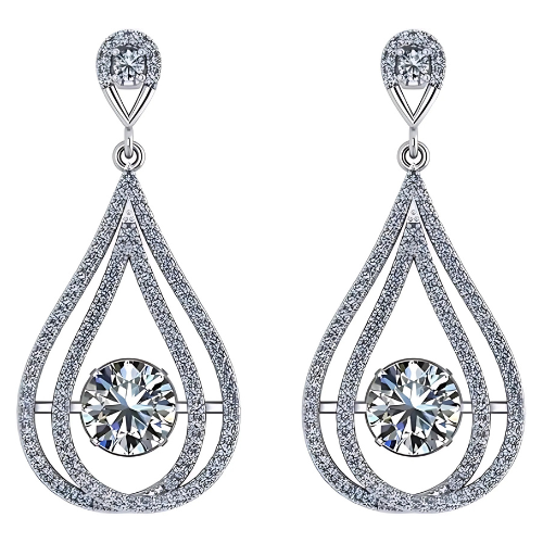 Chandelier Dancing Diamond Simulated Stone Dangle Earrings.