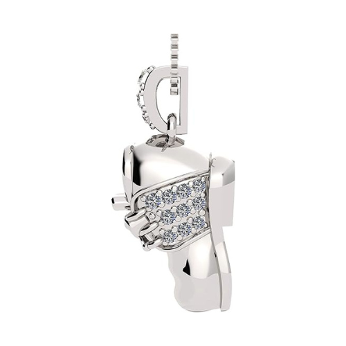 Central Diamond Center Solid 10k or 14K Gold Baby Shoe Charm or Pendant Necklace with Pure Brilliance Zirconia