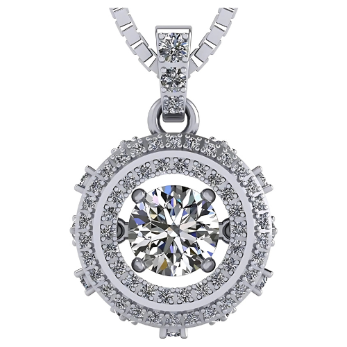 Drum Dancing Gemstone Necklace in 925 sterling silver.