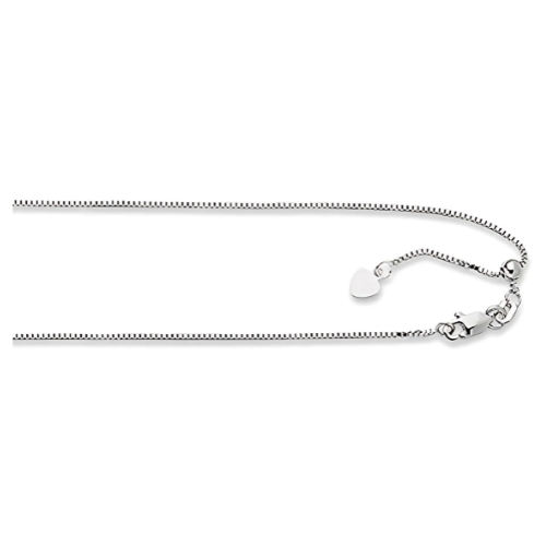 Adjustable Box Chain made in Italy, close-up.