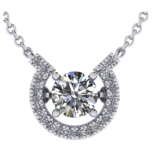 Horseshoe Dancing Gemstone Necklace sterling silver.