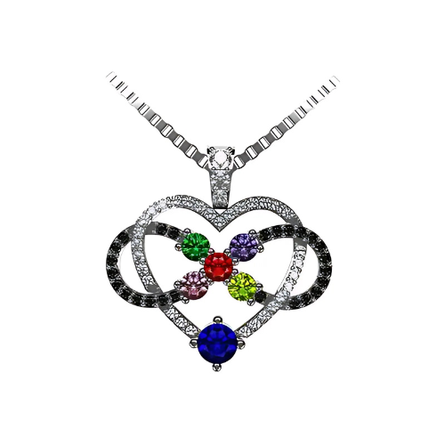 Infinity Love Mother & Child Necklace with 3 birthstones.