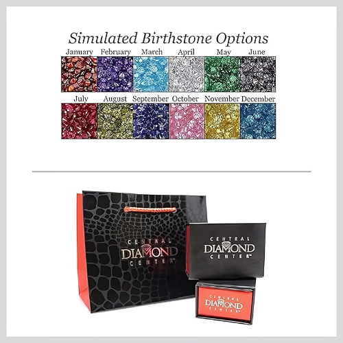 Detail of simulated birthstones on the ring band.