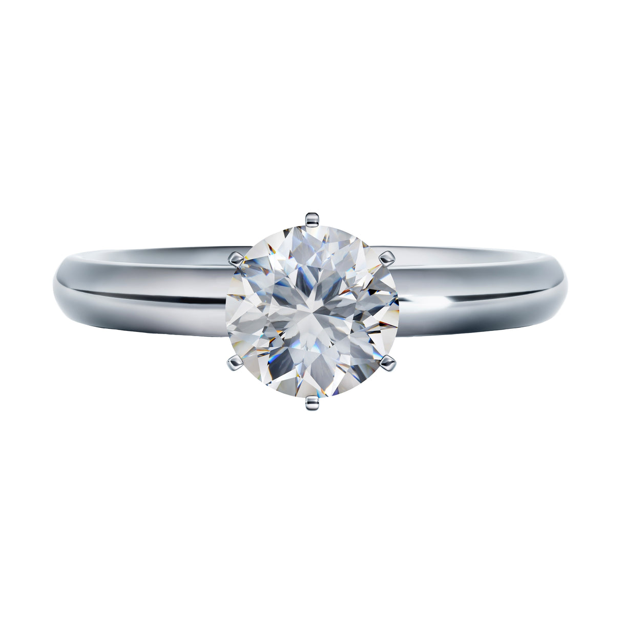 NANA Jewels Matrix Simulated Diamond Engagement Ring Solitaire 1 to 4 carat in Silver 10k & 14k Gold