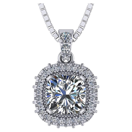 "Keyword-Rich Product Title: Use a descriptive title like ""Cushion Cut Halo Simulated Diamond Solitaire Necklace - Sterling Silver, 8mm Zirconia Gemstone.""