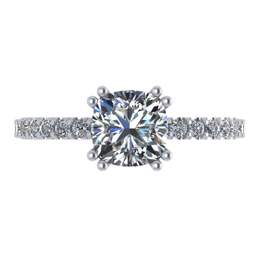 NANA Jewels 1.5-3CT Platinum Plated Sterling Silver Rings CZ Cubic Zirconia Cushion Cut Engagement Rings | 10K 14K Solid Gold