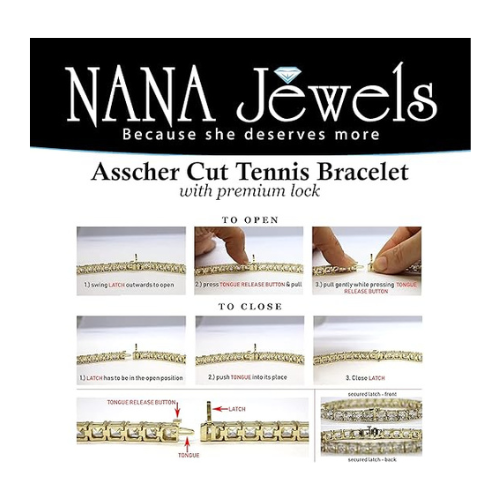 Nana Jewels Pure Brilliance Zirconia Asscher Cut Tennis Bracelet, 7" Or 8" In Gold Plated Sterling Silver, 13.00Ctw-53.00Ctw
