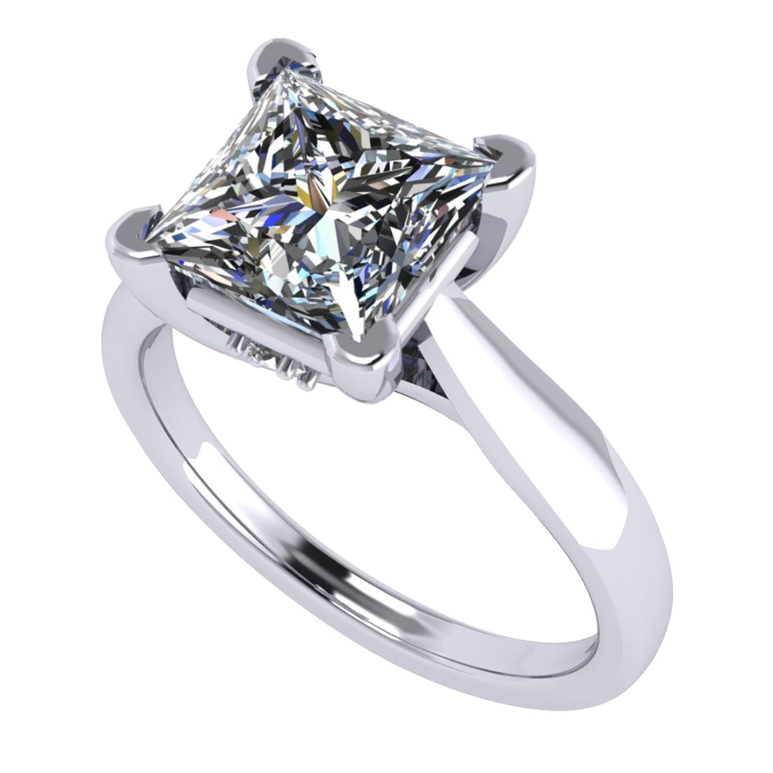 NANA Jewels 1.00-4.00ct Lucita Cushion & Princess Cut Solitaire Wedding Engagement Ring Series, 10K Gold w/Cubic Zirconia Simulated Diamond(B)
