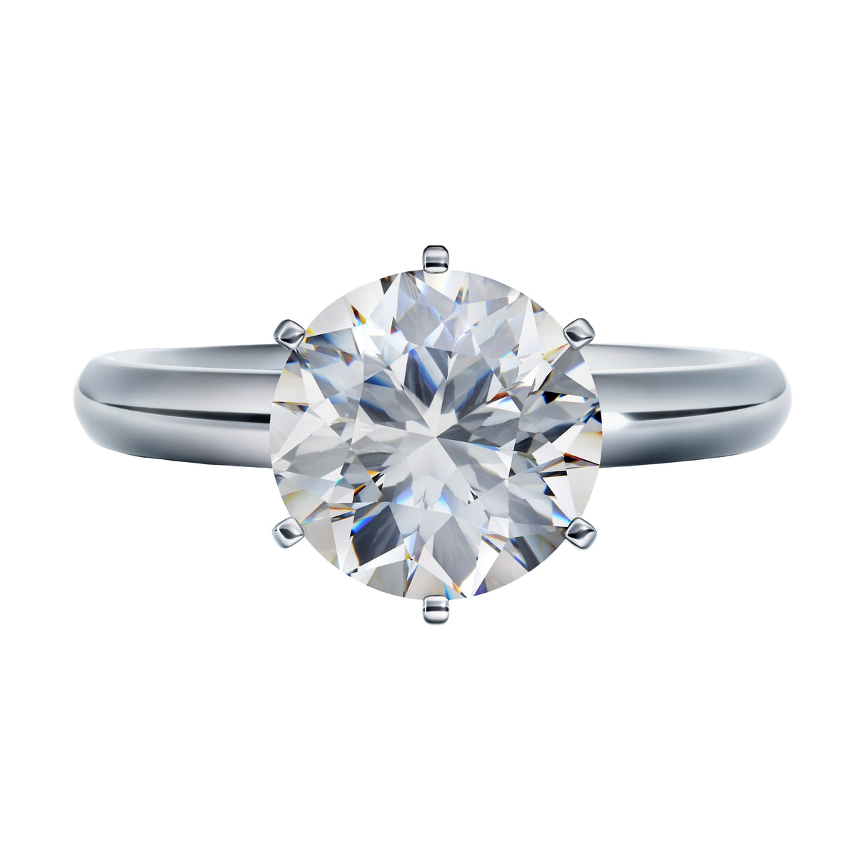 NANA Jewels Matrix Simulated Diamond Engagement Ring Solitaire 1 to 4 carat in Silver 10k & 14k Gold
