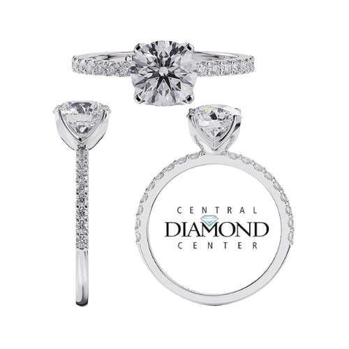 CVD Lab Grown Diamond Engagement Ring - 10K Solid Gold, Round Cut Solitaire, 0.50ct-2.00ct, G-H/VS-SI Clarity