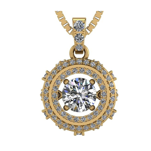 Drum Dancing Gemstone Necklace for Women in 925 Sterling Silver w/ Pure Brilliance Zirconia