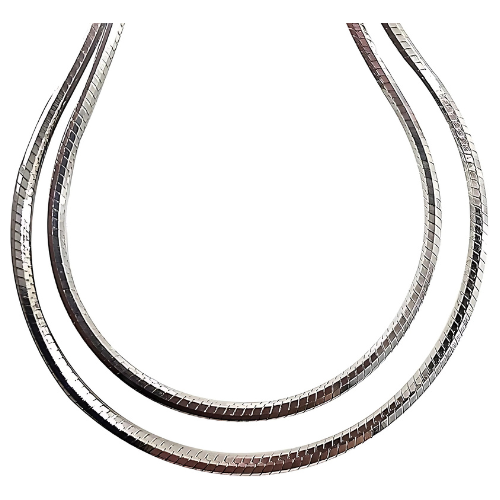 1.00mm Square Snake Chain, white gold plated.