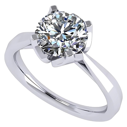 2.00ct simulated diamond engagement ring on a model's hand.