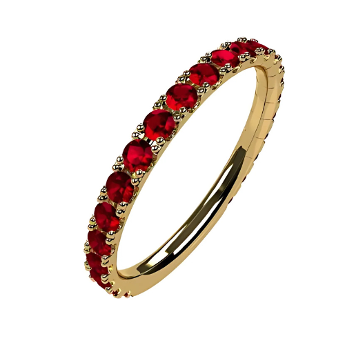Gold plated stackable birthstone ring, all rounds.