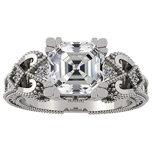 Asscher Cut Engagement Ring Pure Brilliance Zirconia.