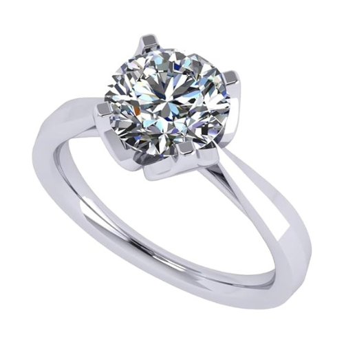 NANA Jewels 2.00ct-3.00ct Simulated Diamond Zirconia Engagement Ring Round Cut Heart & Soul Solitaire Sterling Silver