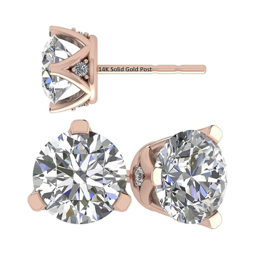 4 prong simulated diamond stud earrings sparkling.