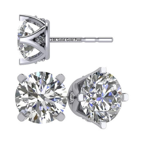 Close-up of Lucita simulated diamond stud.