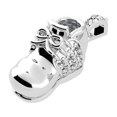 Pure Brilliance Zirconia birthstone in baby shoe.