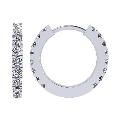 Round Huggie Hoop Earrings Pure Brilliance Zirconia.