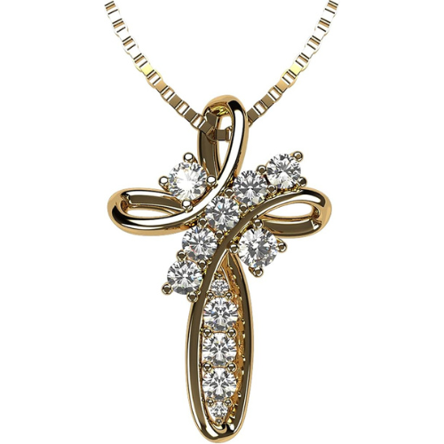Solid 925 Sterling Silver cross necklace for mom.