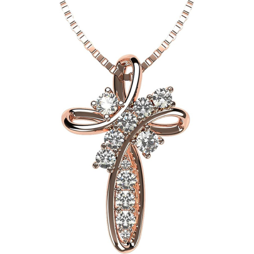 Personalized Family Cross with 1 to 11 birthstones.