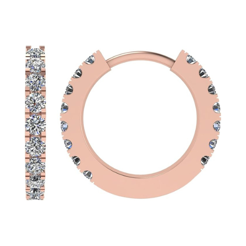 Pure Brilliance Zirconia round huggie earrings for men.