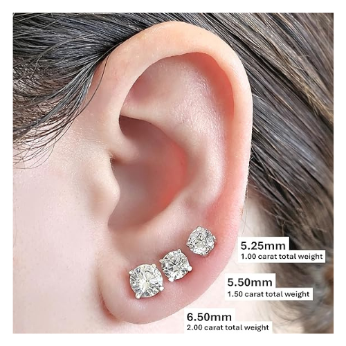 Two-tone simulated diamond stud earrings.
