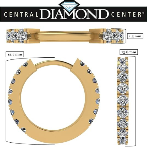 Close-up of a sterling silver huggie hoop earring.