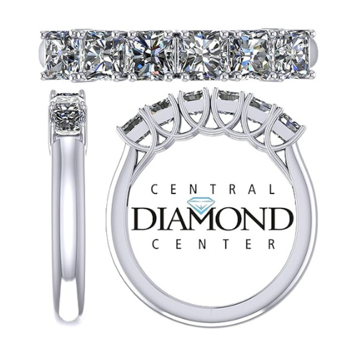 Central Diamond Center Asscher Cut Lucita Mothers Rings w/ 1 to 7 Simulated Birthstones in Sterling Silver, 10K or 14K Gold