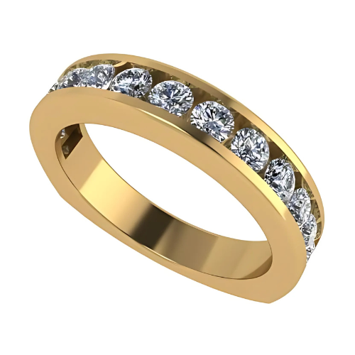 Anniversary Band Ring Channel Set w/ 0.75ctw Pure Brilliance Zirconia in Silver, 10K, or 14K Gold
