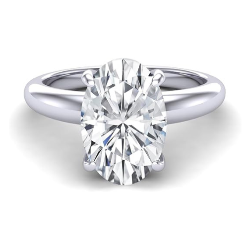VOUS 3 carat Simulated Diamond Solitaire Engagement Rings Assorted shapes in Solid Sterling Silver & CZ