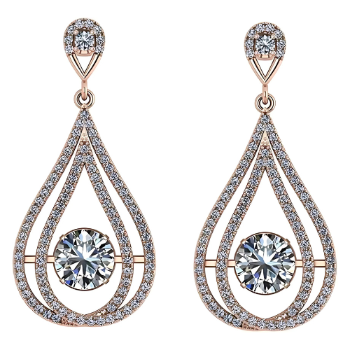 Sterling Silver chandelier dancing earrings for women.