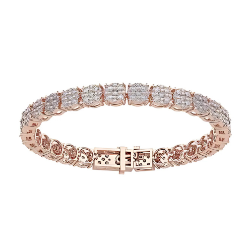 10kt gold tennis bracelet with brilliant lab grown diamonds.