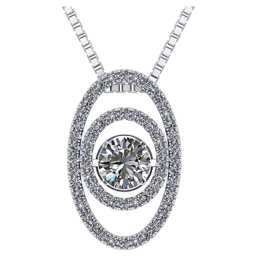 Double Square Dancing Gemstone Necklace sterling silver.