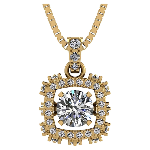 Pure Brilliance Zirconia rhombus dancing necklace for women.